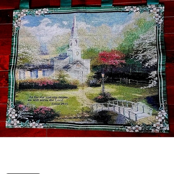 Thomas Kinkade As For Me & My House Tapestry - Picture 1 of 6